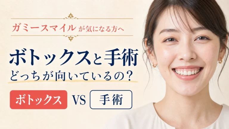 ガミースマイルが気になる方へ、ボトックスと手術の違いや向いている治療を比較解説する美容外科コラム