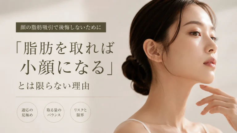 顔の脂肪吸引で後悔しないために｜「脂肪を取れば小顔になる」とは限らない理由
