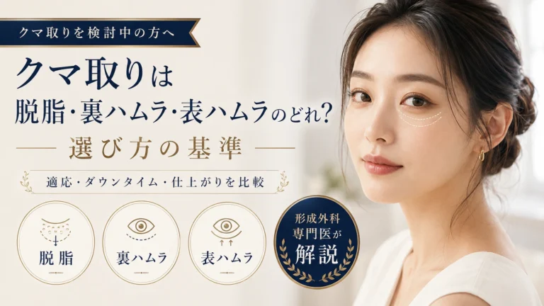 クマ取りは脱脂・裏ハムラ・表ハムラのどれ？——選び方の基準