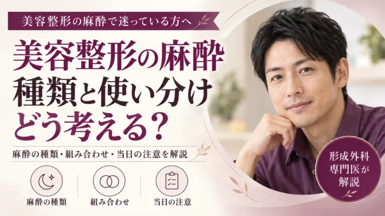 美容整形の麻酔で迷っている方へ　局所麻酔・静脈麻酔・笑気麻酔はどう使い分けるのか