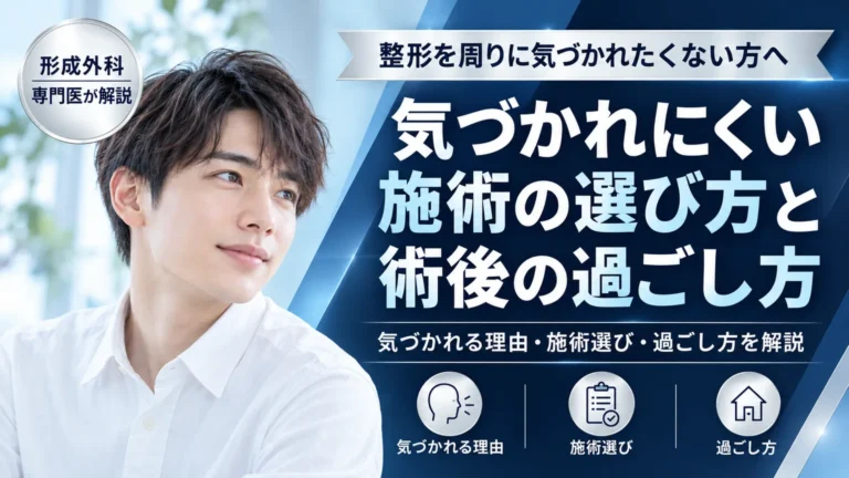 整形を周りに気づかれたくない方へ　バレにくい施術選びと術後の過ごし方