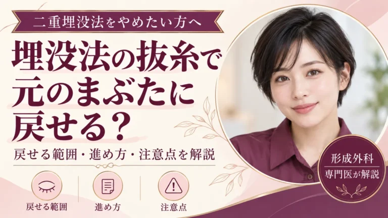 二重埋没法をやめたい方へ　抜糸で元のまぶたに戻せるのか
