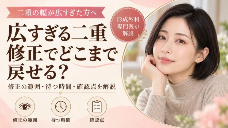 二重の幅が広すぎた方へ　ハム目や不自然な食い込みは修正でどこまで戻せるのか