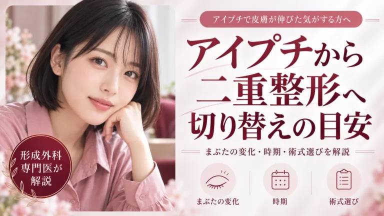 アイプチで皮膚が伸びた気がする方へ　二重整形に切り替えるタイミングの考え方