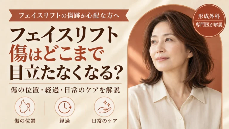 フェイスリフトの傷跡が心配な方へ　傷はどこに入り、どこまで目立たなくなるのか