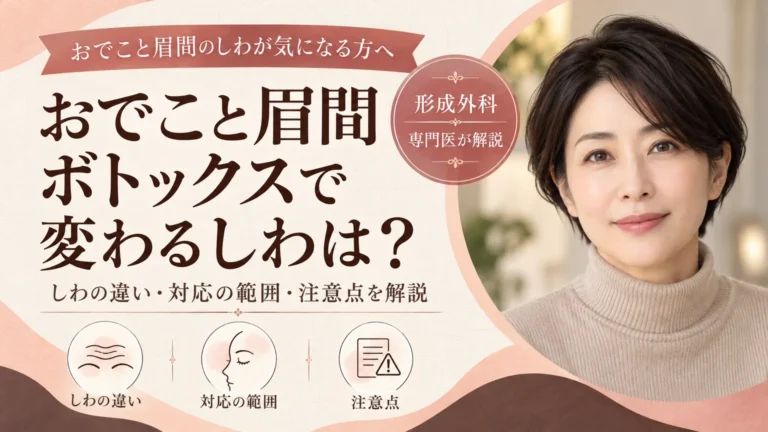 おでこと眉間のしわが気になる方へ　ボトックスで消えるしわと消えないしわ