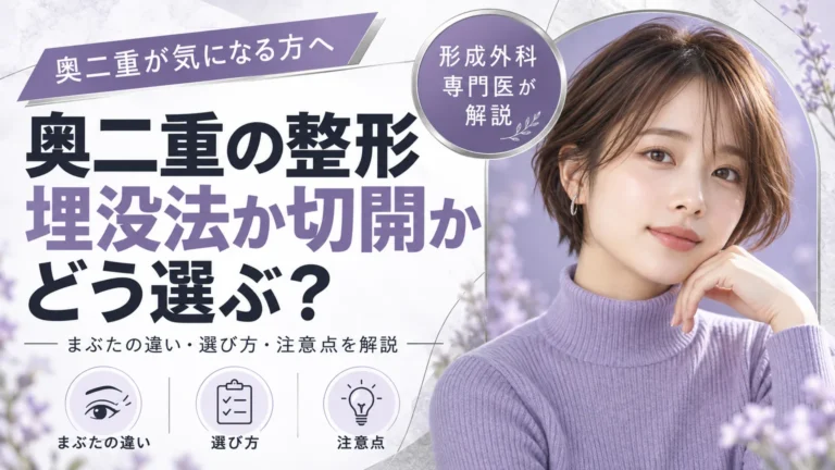 奥二重が気になる方へ　埋没法で幅は出せるのか、切開が必要なのか