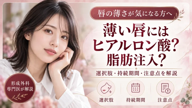 唇の薄さが気になる方へ　ヒアルロン酸注入と脂肪注入、どっちが向いているの？