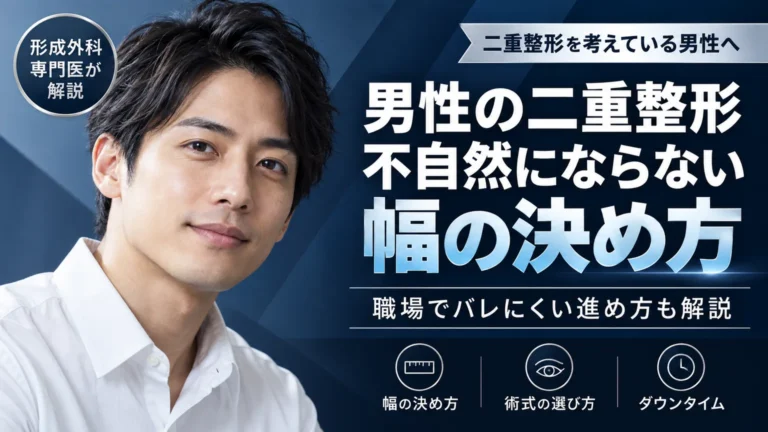 男性で二重整形を考えている方へ　不自然にならない幅の決め方と職場でバレにくい進め方