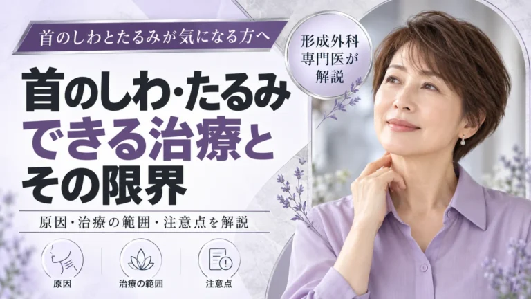 首のしわとたるみが気になる方へ　原因別にできる治療とその限界