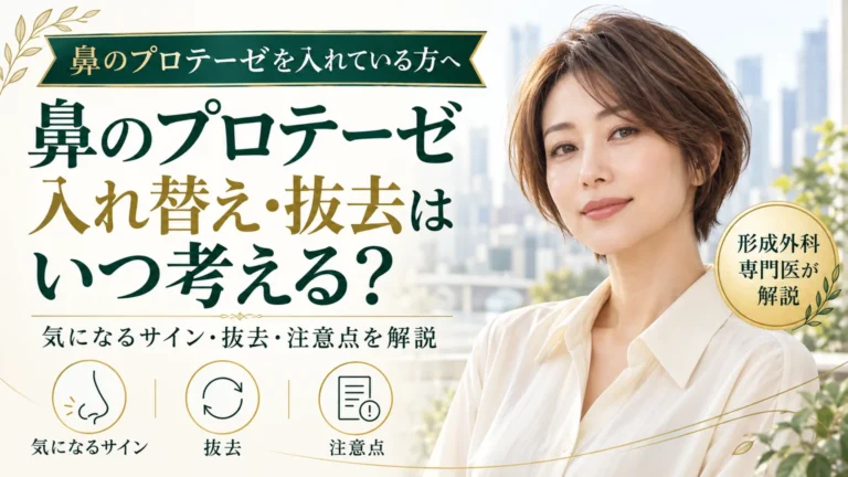鼻のプロテーゼを入れている方へ　入れ替えや抜去はどのタイミングで考えるのか