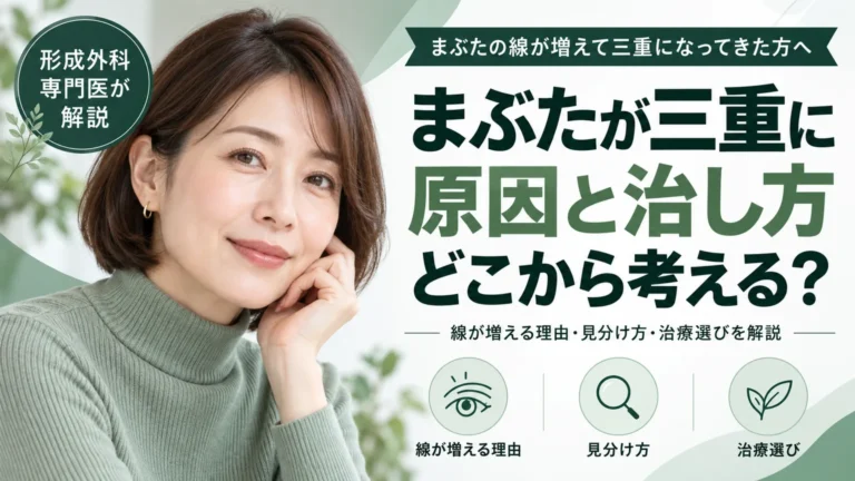 まぶたの線が増えて三重になってきた方へ　原因の見分け方と、どこから手をつけるべきか